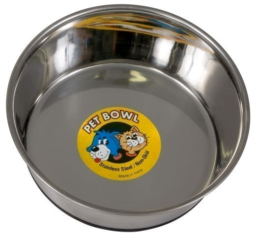 STAINLESS HEAVY DISH W RUBBER BASE 2L