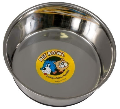 STAINLESS HEAVY DISH W RUBBER BASE 2L