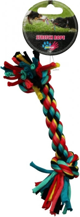 PAW PLAY STRETCH ROPE BONE 21CM