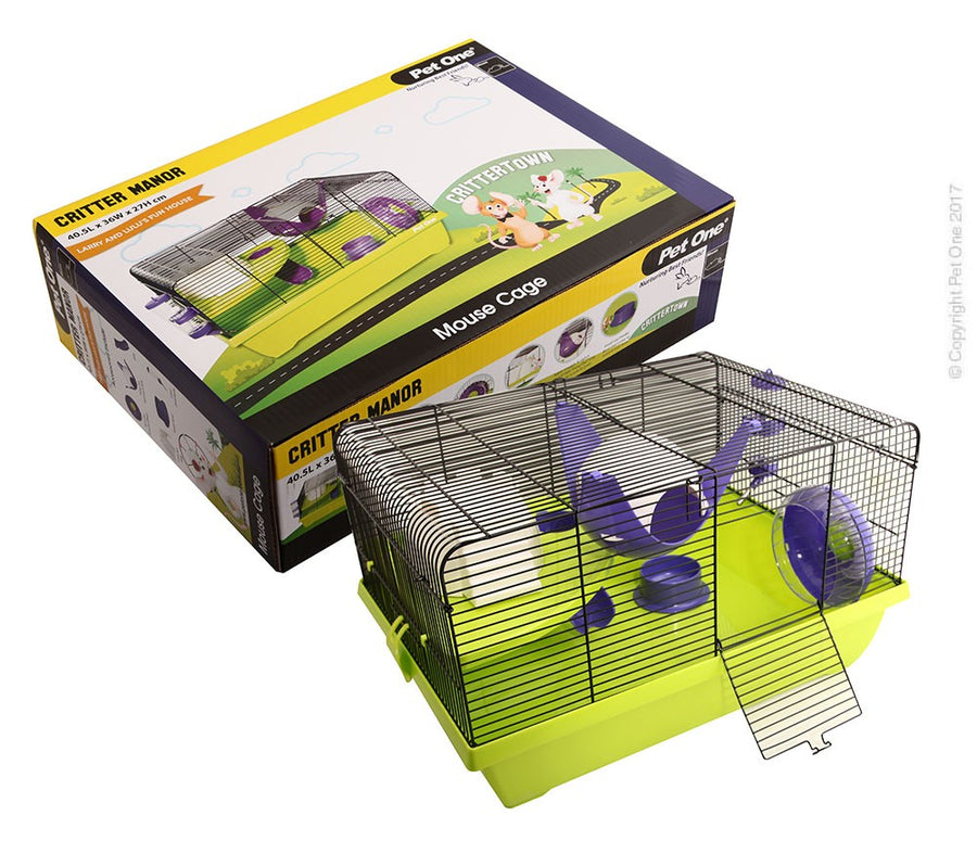 PET ONE CRITTER MANOR MOUSE WIRE CAGE 50X36CM