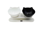 ZEEZ DOUBLE ELEVATED TILTED CAT BOWL 2 X 250ML