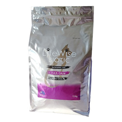 LIFEWISE CANINE BIOTIC FAS CALM W FISH LAMB RICE OATS 13KG